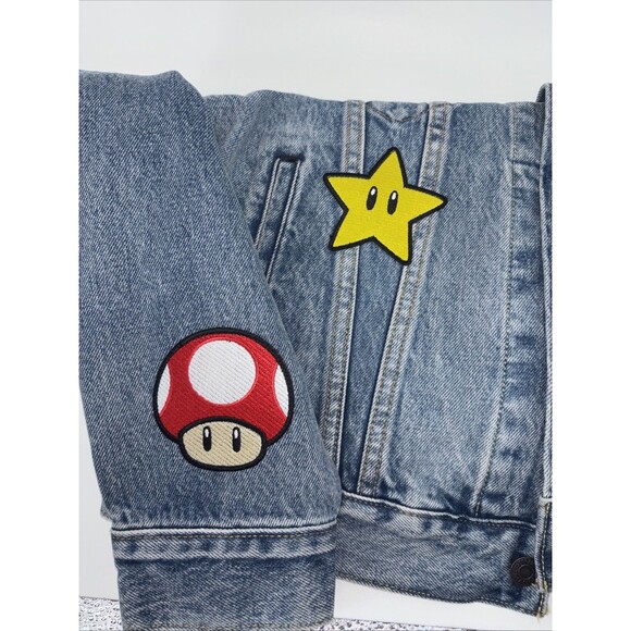 LEVI'S NINTENDO SUPER MARIO Men's VINTAGE FIT TRUCKER DENIM JACKET Size S NWOT - Picture 10 of 16